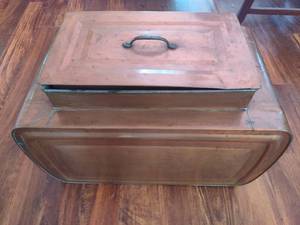 lot 9 image: Antique Metal Storage Container