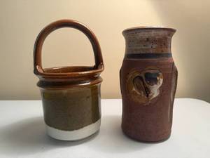 lot 27 image: Pottery Vase and Basket