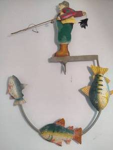 lot 18 image: Fly Fisherman Balance Toy Missing Stand