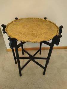 lot 151 image: Chinese Etched Brass Side Table