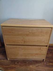 lot 188 image: Wood Two-Drawer Filing Cabinet