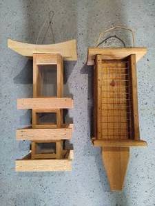lot 224 image: Wooden Hanging Bird Feeders