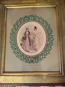 lot 303 image: Vintage Fashion Plate Framed Art