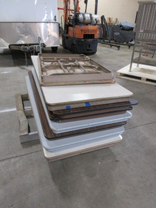 lot 630 image: OLD SCHOOL FOLDING TABLES