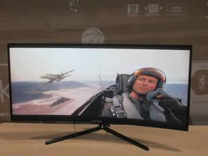 lot 19 image: Viotek GNV34DB 34 Ultrawide QHD Curved Gaming Monitor  219 1440p 100Hz VA Panel w 3 HDMI Ports Thin Line On Screen