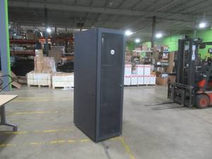 lot 36 image: Dell  NetShelter   Deep Rack 80x38x24 With CRYPTO COIN BITCOIN MINER TECHNOLOGY