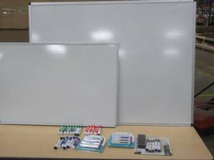 lot 38 image: 2 White Boards 24x36 And 46x48 and Markers