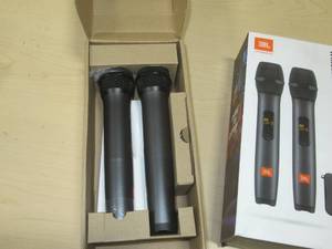 lot 64 image: JBL JBLWIRELESSMICAM 2 Wireless Dynamic Microphones With Dual-Channel Receiver UPC 050036379915