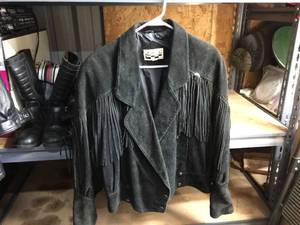 lot 167 image: Womens Yearbook Sz L Suede Leather Jacket