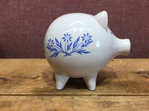lot 252 image: Vintage Corning - Blue Cornflower Piggy Bank - Look It Up