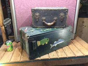 lot 293 image: 2 Antique Wooden Boxes