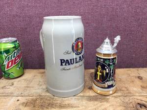 lot 299 image: German F. Herb Paulaner Tankard & SM Munchen Stein