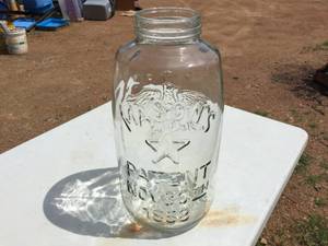 lot 306 image: Vintage Large 5 Gallon Masons Patent Nov 30th 1858 Jar Eagle