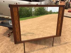 lot 106 image: MCM Wooden Dresser Mirror 52 x 35 14