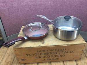 lot 156 image: T-Fal & Wedgewood Pans with Lids