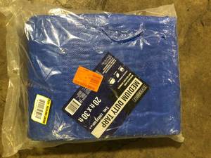 lot 15 image: Everbilt 20 ft. x 30 ft. Blue Medium Duty Tarp   Customer Returns See Pictures