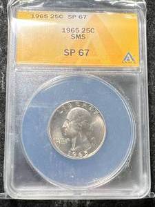 lot 08 image: 1965 US WASHINGTON QUARTER ANACS SP67