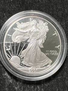 lot 22 image: 2001-W PROOF AMERICAN SILVER EAGLE IN AIRTITE