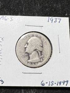 lot 32 image: 1937 US WASHINGTON QUARTER