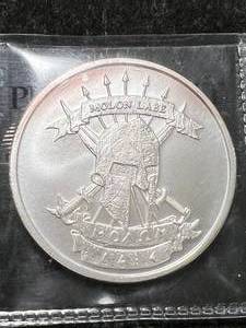 lot 36 image: 1 TROY OZ .999 FINE SILVER COME AND TAKE IT ROUND