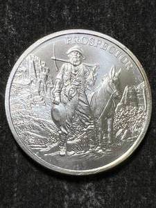 lot 37 image: 1 TROY OZ .999 FINE SILVER PROSPECTOR ROUND