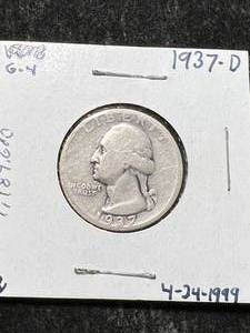 lot 42 image: 1937-D US WASHINGTON QUARTER