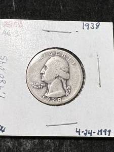 lot 53 image: 1938 US WASHINGTON QUARTER