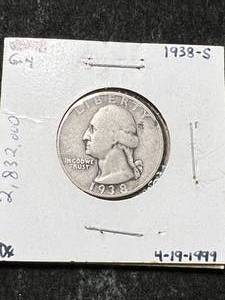 lot 71 image: 1938-S US WASHINGTON QUARTER