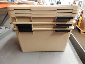 lot 55 image: Set of 3 Weatherpro 44 Quart Storage Boxes