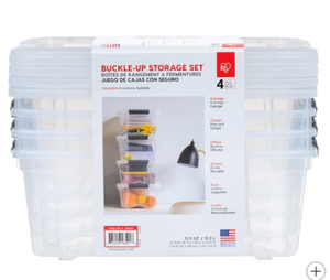 IRIS Buckle-Up Storage Set of 4, 12.9 Quart