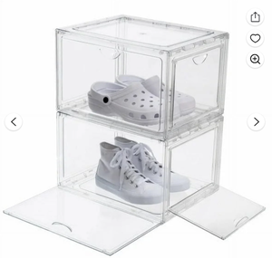 lot 9 image: 4-Pack Stackable Shoe Box & Organizer