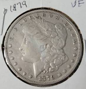 lot 5 image: 1879 Morgan Silver Dollar - VF