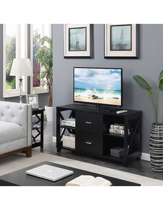 lot 2 image: Convenience Concepts Oxford Deluxe TV Stand with 2 Drawers