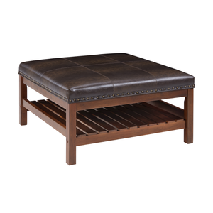 lot 14 image: Convenience Concepts Designs4Comfort Silverton Coffee Table Cocktail Ottoman with Storage Shelf