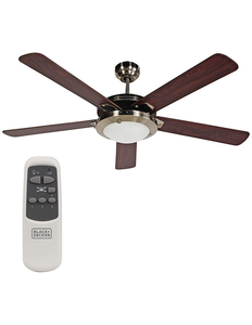 lot 39 image: BLACKDECKER 52 Ceiling Fan with Remote Control - Mahogany