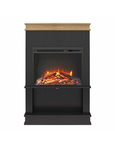 lot 45 image: Ameriwood Home Mateo Electric Fireplace with Mantel and Open Shelf