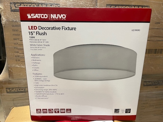 lot 70 image: Nuvo 15 LED Decorative Light Fixtures - 1 Box of 2 Lights