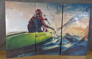 lot 270 image: Brand New Kayak 3pc Canvas Wall Art 28 x 14