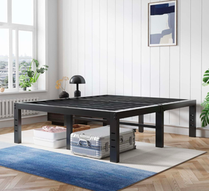 lot 274 image: Brand New Queen Size Black Metal Bed Frame 18 H $73.45 Retail