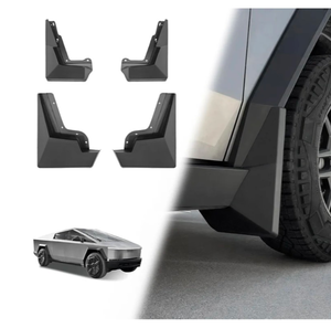 lot 204 image: Brand New Tesla Cybertruck 2024 2025 Mud Flaps OEM Style ABS Vehicle Sediment Dirt Protection Front and Rear Set of 4 $36.99 Retail