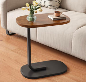 lot 214 image: Brand New C Shaped Side Table 18 L x 12 W Brown $59.99