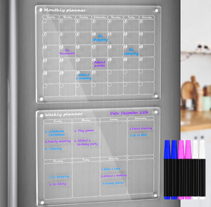 lot 215 image: Brand New Acrylic Magnetic Planner for Fridge