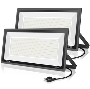 lot 216 image: Brand New 2 Pack if 800W LED Outdoor Flood Lights Super Brights Flood Light with Plug Daylight White $268.97 Retail