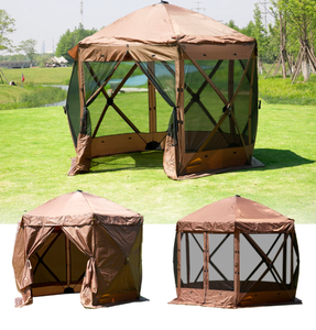 lot 234 image: Brand New 10 x 10 Brown Pop Up Tent Portable Camping Gazebo $199.99 Retail