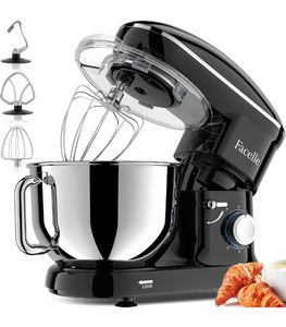 lot 240 image: Brand New Facelle Standing Mixer 660W 6 Speed Electric Kitchen Mixer with Pulse Button and Attachments $95.99 Retail