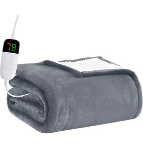lot 249 image: Brand New Grey Heated Blanket 62 x 84 with 10 Heating Levels