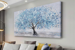 lot 251 image: Brand New Glvzyg Tree of Life Wall Art Blue Tree Picture 3 Panels 16x 32 $89.99 Retail