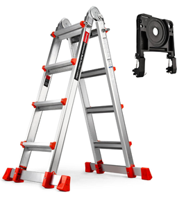 lot 265 image: Brand New A Frame 4 Step Ladder 14.5ft with Multi Positioning with Stabilizer $144.99 Retail