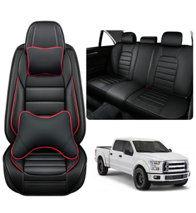 lot 243 image: Brand New Full Set with Pillow Seat Covers for Truck 2009-2025 F150, 2011-2025 F250, F350, XL, XLT Super Duty Cab, Lariat King Ranch Platinum, Waterproof Leather $218.99 Retail