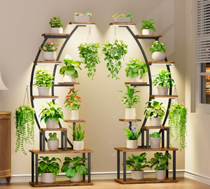 lot 284 image: Brand Plant Stand 9 Tiered Metal Plant Shelving 64 Tall for Plant Display $158.38 Retail